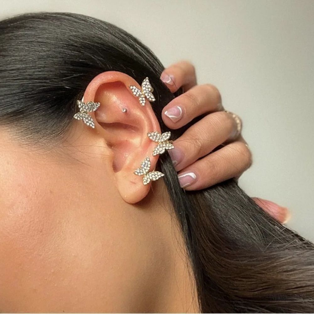 Gold Butterfly cuff earring